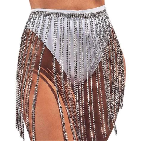 Strass Kjol Kristall Tofs Body Chains Sexig Bikini Summer Waist Chain E Fyndiq