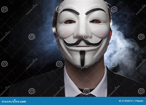 Anonymous Activist Hacker With Mask Studio Shot Editorial Stock Photo ...