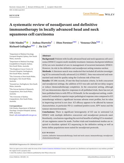 Pdf A Systematic Review Of Neoadjuvant And Definitive Immunotherapy