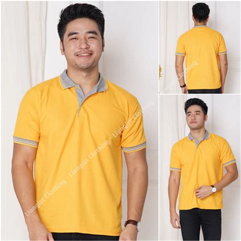 Jual Kaos Polo Kuning Mas Kerah Abu Kaos Kerah Poloshirt