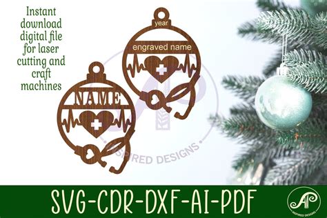 Doctornurse Christmas Ornament Svg Laser Cut So Fontsy