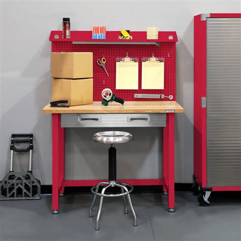 Ultrahd® Lighted Workcenter W Wood Top And Pegboard Seville Classics