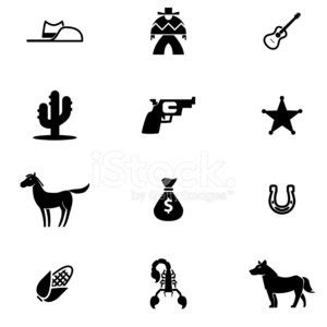 Wild West Icon Set Stock Vector Royalty Free Freeimages