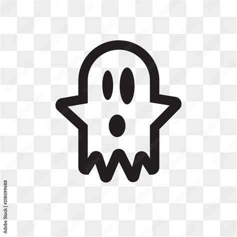 Halloween Ghost Vector Icon Isolated On Transparent Background