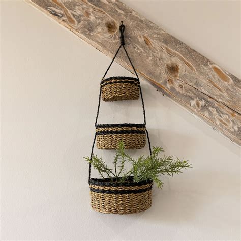 3 Tiered Natural Hanging Basket Red Cloak Wood Designs Inc