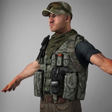 Soldier Mercenary 3d Model 149 Max Fbx Obj Free3d