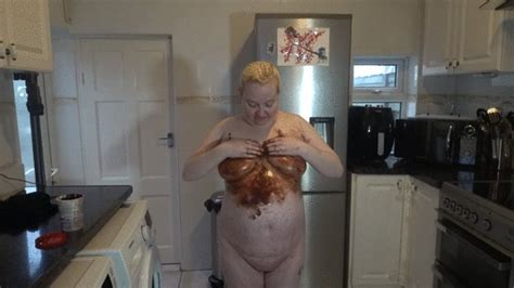 Naked Messy Chocolate Sauce Phoenixwings Clips Sale