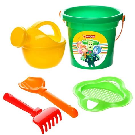 Набор для игры в песке: ведро-крепость малое, ситечко, совок, лейка ...