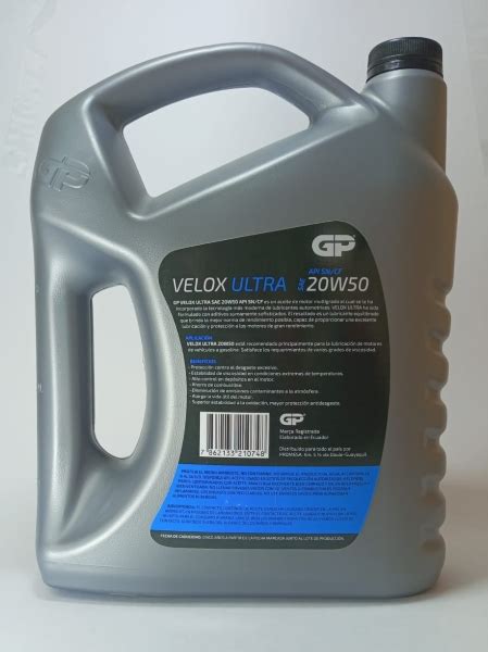 ACEITE GP 20W50 GALÓN VELOX ULTRA API SN Distripartes LM