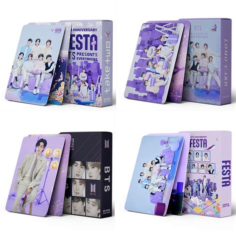 50 55pcs Box BT S Photocards Album 2023 FESTA Laser Hologram Lomo Cards