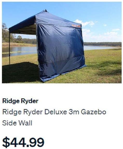 Ridge Ryder Deluxe 3m Gazebo Side Wall Offer At Supercheap Auto