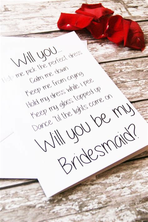 Will You Be My Bridesmaid Card Bridesmaid Proposal Fun Etsy Uk