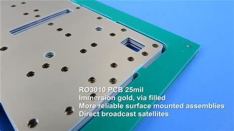 Rogers RO3010 PCB 2 Layer 1oz Copper High Frequency RF Substrate