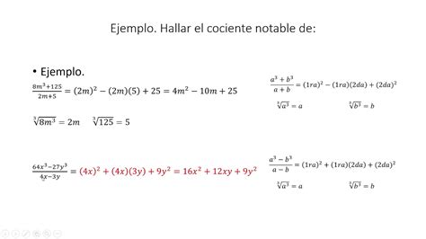 Cocientes Notables Parte 2 La Suma Diferencia De Cubos De Dos