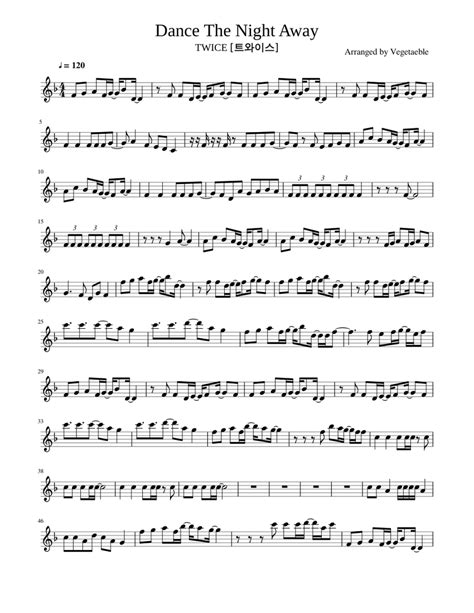 Dance The Night Away Twice Violin Solo Ver Sheet Music For Violin