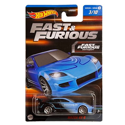 Masinuta Metalica Hot Wheels Fast Furious Mazda RX 8 1 64 Albastru EMAG Ro