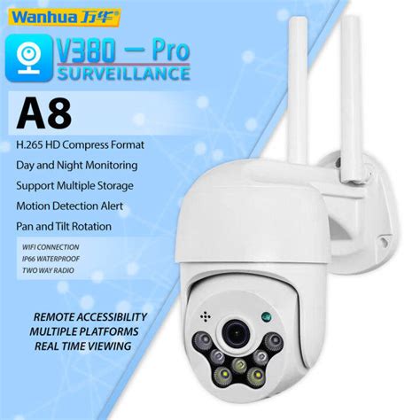 V380 Pro A8 cctv IP Camera 1080P Wifi Camera Auto Tracking Color ...