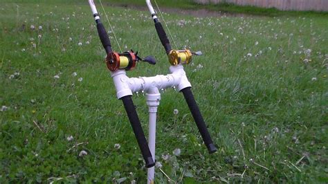 PVC And Rebar Double Rod Holder For Bank Fishing YouTube