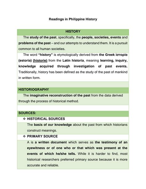 SOLUTION Readings In Philippine History Reviewer Studypool