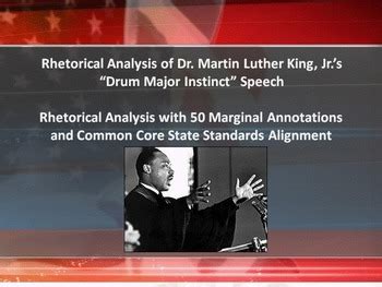 MLK’s "Drum Major Instinct" Speech Common Core Rhetorical Analysis w ...