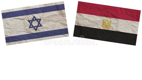 Egypt And Israel Flags Breaking News Political Diplomacy Crisis