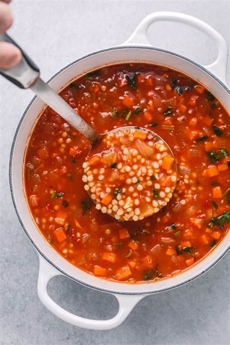 Couscous Soup (Flavorful Tomato Broth) - Posh Journal