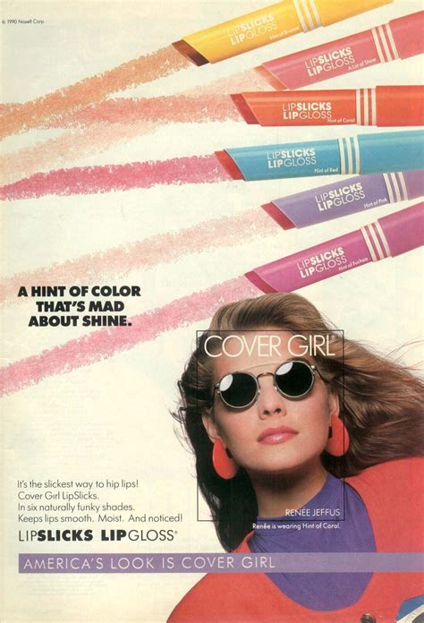 1990 08 Cover Girl Lipslicks Vintage Makeup Ads Makeup Ads Cover Girl Makeup