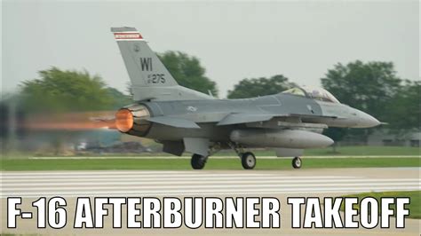 F-16 Fighting Falcon Afterburner Takeoff at Oshkosh 2021