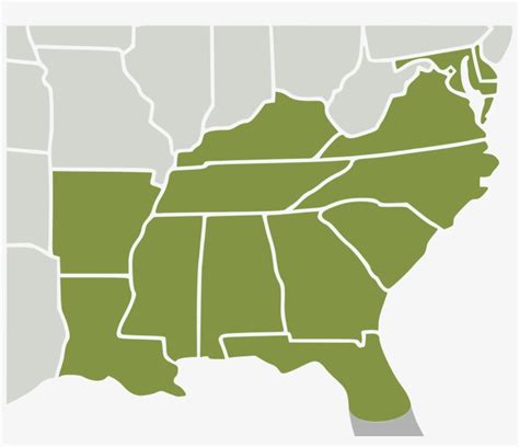 Svg Us Map Of Southeastern States Southeast Region Vector Map