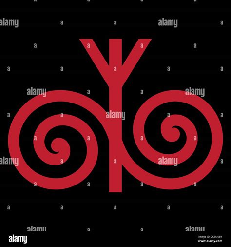 Design In Old Norse Style Runic Symbol Algiz Rune And Spiral Ornament