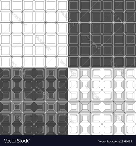 Set black and white seamless patterns with tile Vector Image