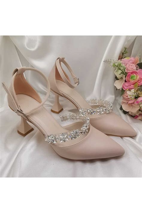LİNEER Kadın Nude Ten Rengi 7 Cm Kadeh Topuklu Taşlı Stiletto Gelin Ayakkabısı Fiyatı Yorumları