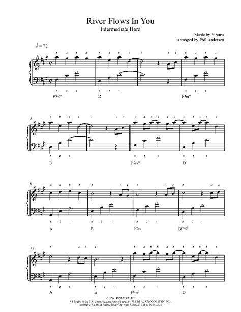 Yiruma River Flows In You Sheet Music Piano Solo In G