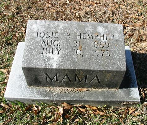 Josephine Augusta Josie” Prisock Hemphill 1889 1973 Find A Grave