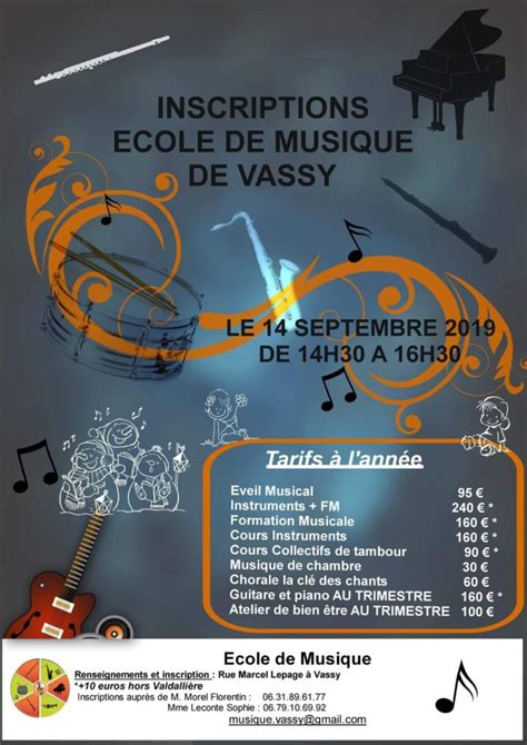 Inscription Cole De Musique De Vassy