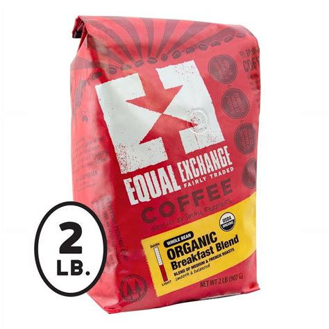 Equal Exchange Organic Breakfast Blend Whole Bean Coffee Medium Roast