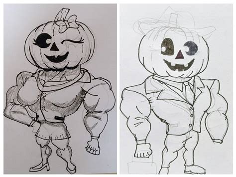 Halloween 2023 Buff Pumpkin Heads Inksketch By Thefranksterchannel