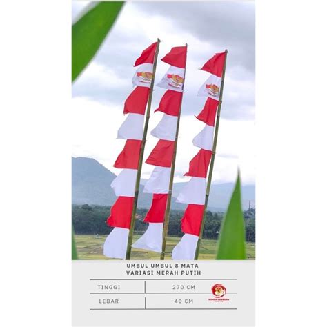 Jual Bendera Umbul Umbul Merah Putih Sablon Garuda Isi Pcs Shopee