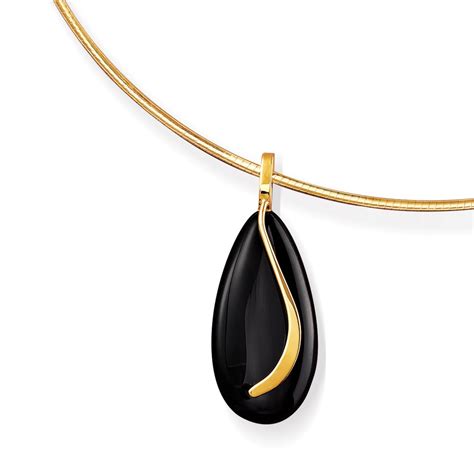 Black Onyx Teardrop Pendant In Kt Yellow Gold Ross Simons