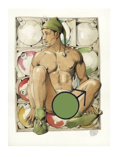 Christmas Balls Male Nude Gay Shirtless Fanart Adult Etsy