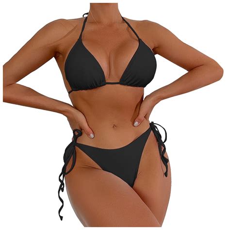 Anineo Women Swimwear New Split Bikini Sexy Backless Lace Up Beach Vacation Bikini Stylish