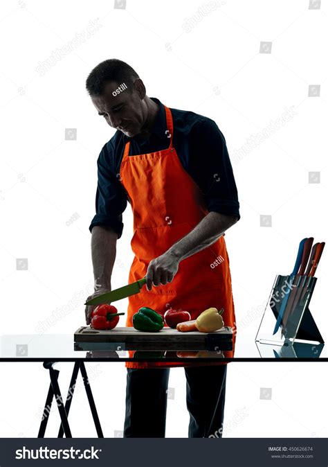 Man Cooking Chef Silhouette Isolated Stock Photo Shutterstock