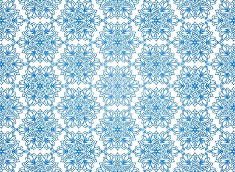 Free Vector Ethnic Decorative Blue Mandala Pattern On White Background