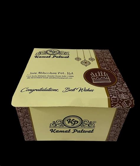 Golden Brown Printed Cake Packaging Box Gsm Packaging Size X