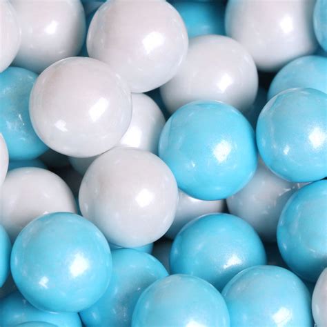 Powder Blue And White Shimmer Pearl Gumballs • Gumballs And Bubble Gum • Oh