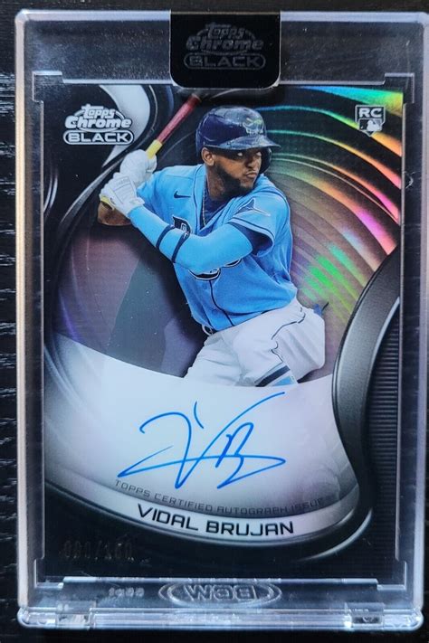 Vidal Brujan Topps Chrome Black Refractor On Card Auto