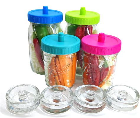 Masontops 8 Pc Pickle Pebbles Glass Weight And Pickle Pipe