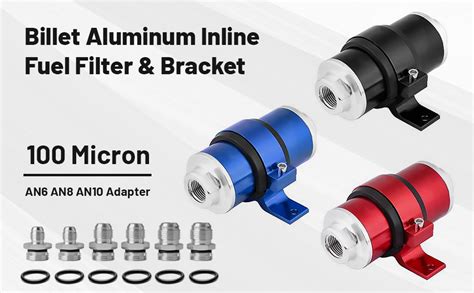 50mm Fuel Filter 100 Micron Inline Fuel Filter Mount With