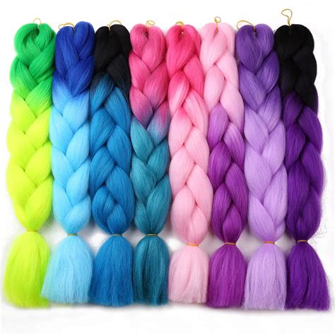 Ali Mokogoddess 60 Colors Ombre Kanekalon Braiding Hair 24 Inch 100gpiece Synthetic Crochet