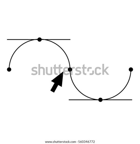 Bezier Curve Icon Simple Illustration Bezier Stock Vector Royalty Free